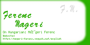 ferenc mageri business card